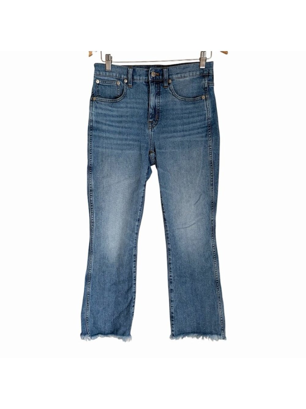 Madewell cali demi boot jeans frayed hem size 28